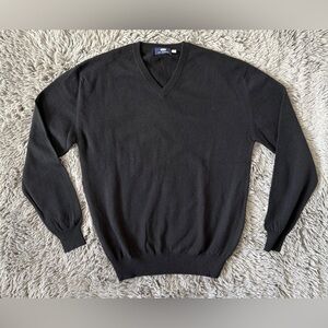 Gobi 100% Cashmere Black V-Neck Sweater Men’s Large Luxury Knit